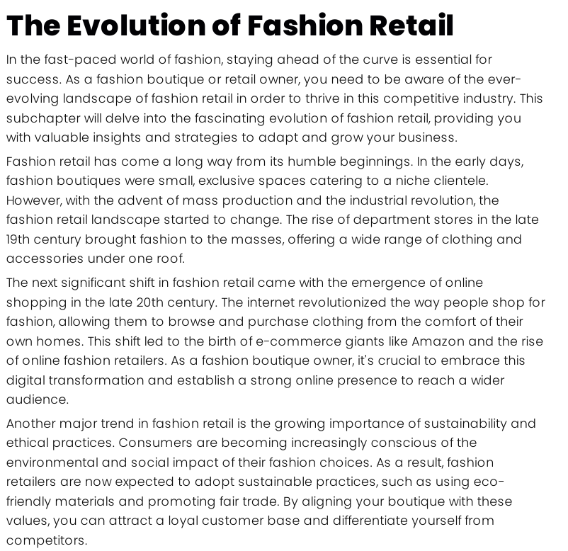 Innovative Fashion Retail